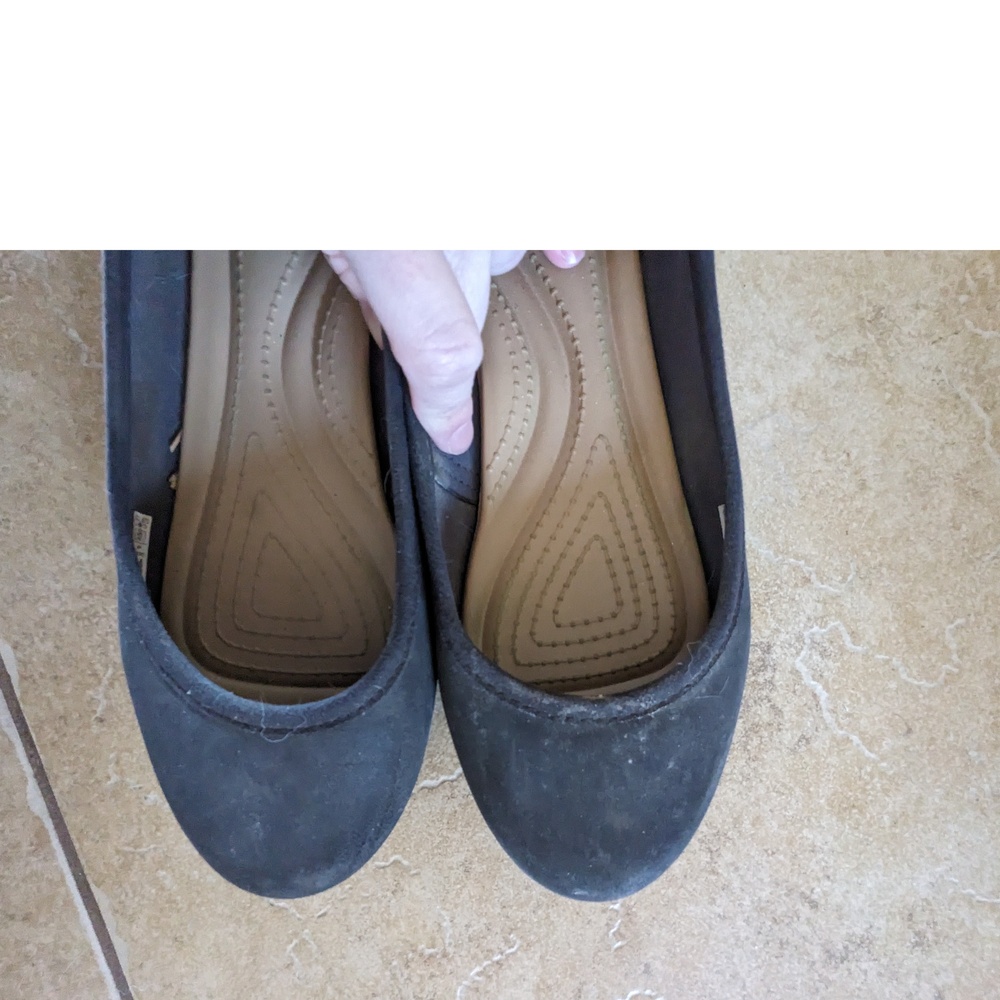 Gray-black ballet rain flats - Crocs